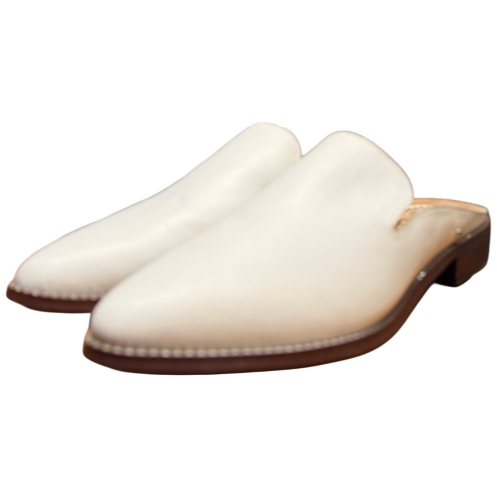 SAM EDELMAN Laddie Women's 10M White Leather Studded Mules Shoes - Picture 3 of 13
